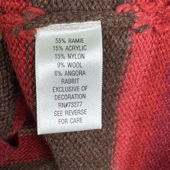 Croft & Barrow Embroidered Autumn Fall Leaves Wool Cardigan Sweater Size Small - Picture 7 of 7